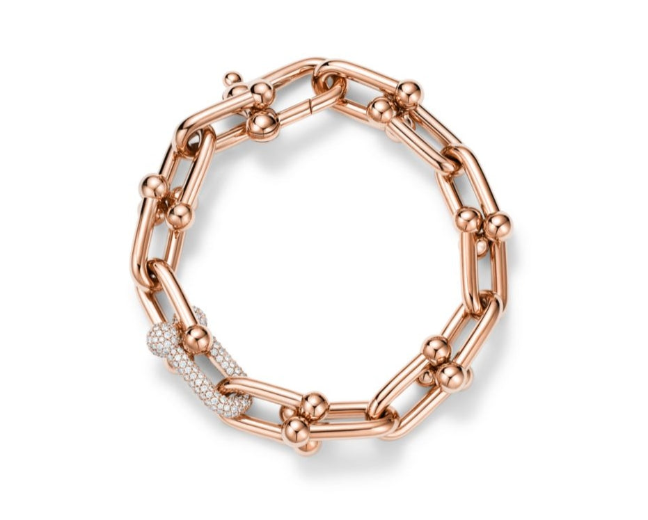 RayRay Large clasp bracelet with stone - Rose Gold