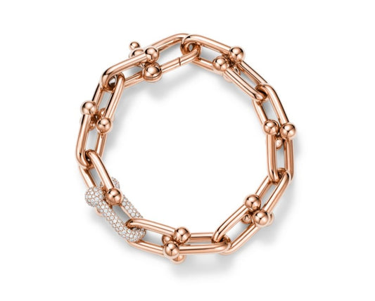 RayRay Large clasp bracelet with stone - Rose Gold