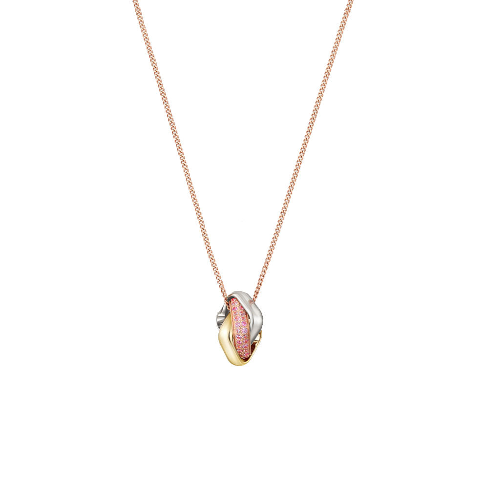 RayRay Tricolor Ring Necklace - Artificial Gemstone