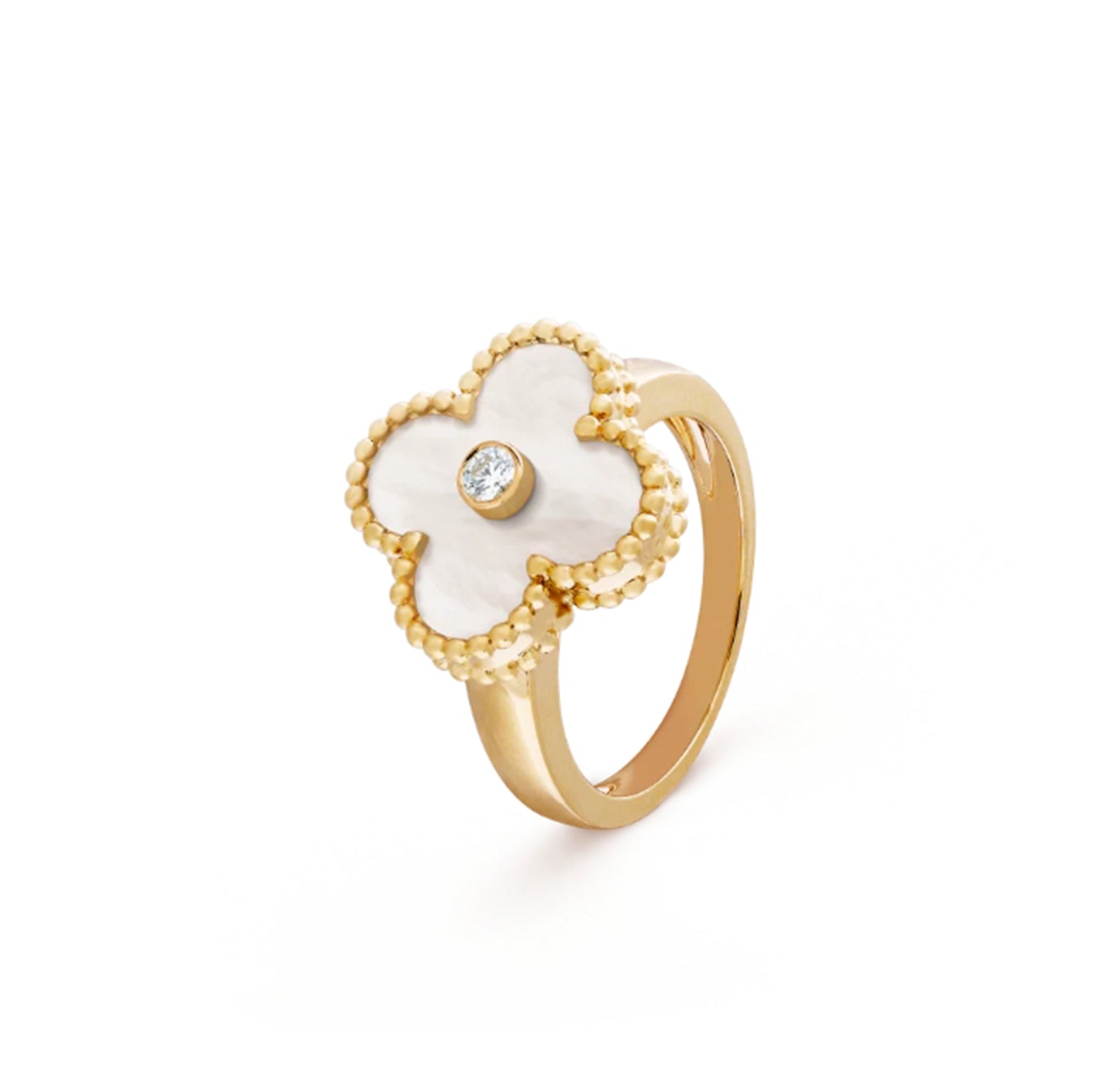 RayRay One Stone Clover Ring - Gold