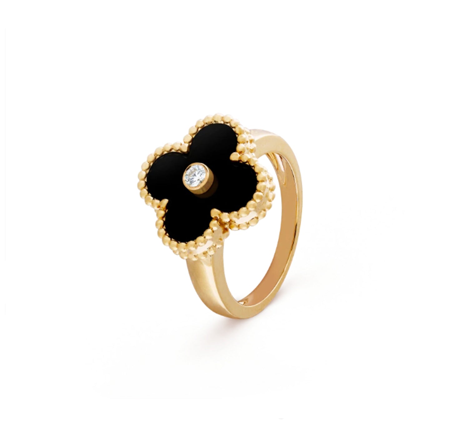 RayRay One Stone Clover Ring - Gold