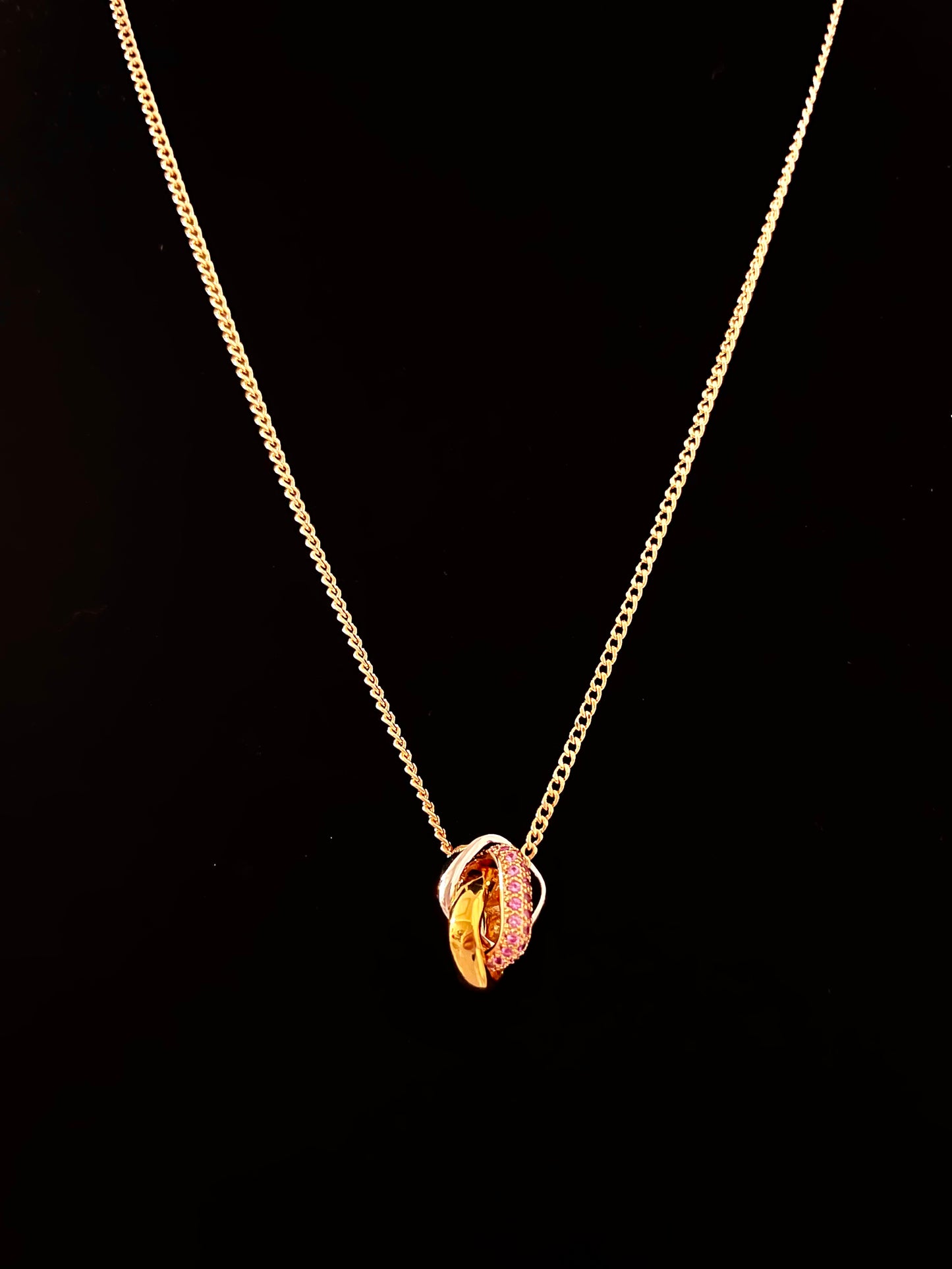 RayRay Tricolor Ring Necklace - Artificial Gemstone