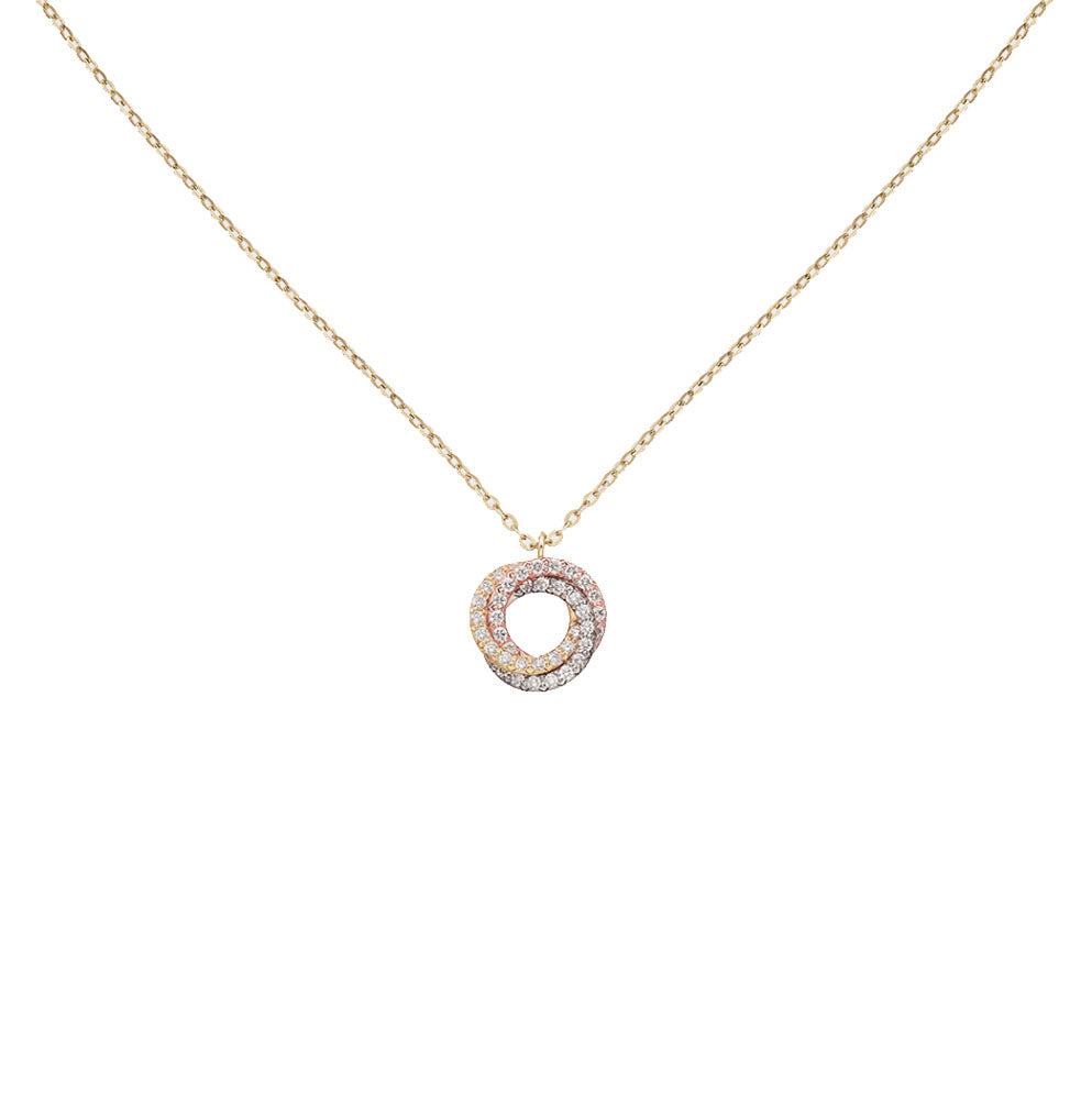 RayRay Full Stone Tricolor Ring Necklace